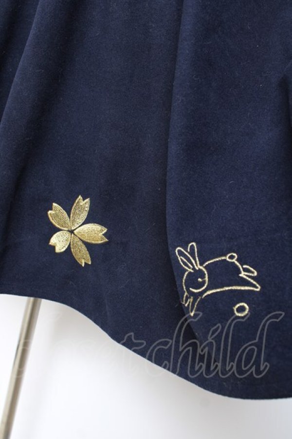 画像3: 逗醤 / 刺繍入りチャイナワンピース  紺 Y-25-10-20-069-LO-OP-SZ-ZY (3)