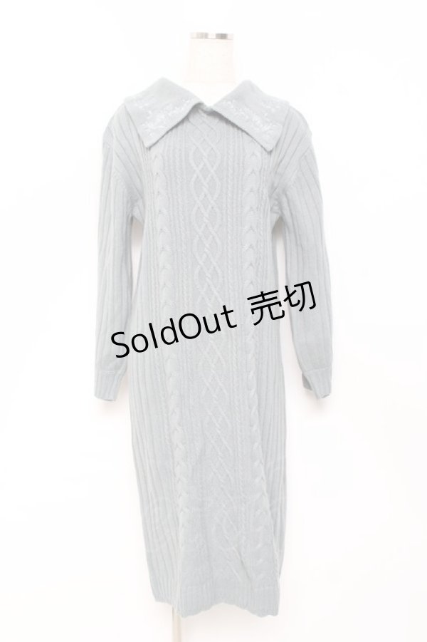 画像1: axes femme / 襟デザインニットワンピース F ミント Y-25-10-20-071-AX-OP-SZ-ZI (1)