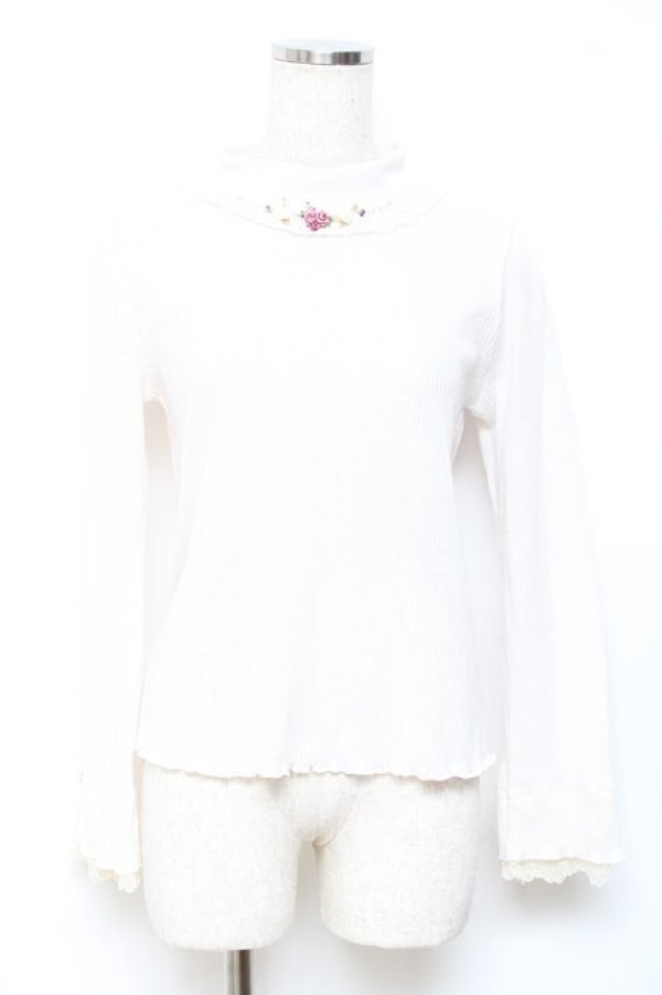 画像1: axes femme / バラモチーフインナープルオーバー M 生成り Y-25-10-20-008-AX-TS-SZ-ZY (1)