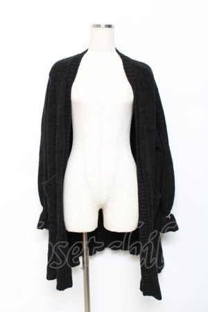 画像: axes femme / フリルロングカーデ M 黒 Y-25-10-20-078-AX-TO-SZ-ZY