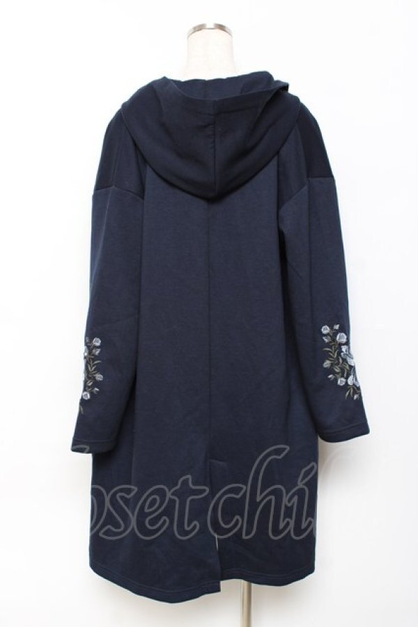 画像2: axes femme / 袖刺繍コーデイガン F 紺 Y-25-10-20-080-AX-TO-SZ-ZY (2)
