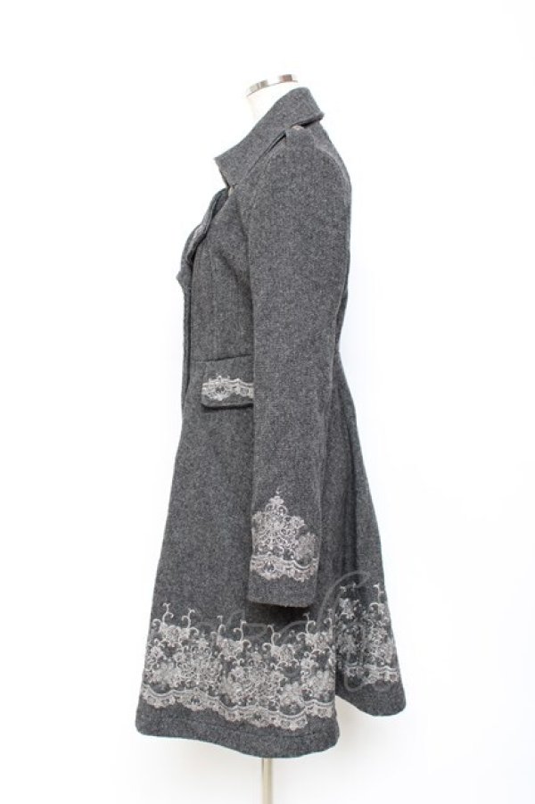 画像2: OZZ ANGELO / 刺繍入りダブルコート  グレー Y-25-10-20-088-OO-CO-SZ-ZY (2)