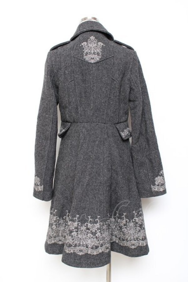 画像3: OZZ ANGELO / 刺繍入りダブルコート  グレー Y-25-10-20-088-OO-CO-SZ-ZY (3)