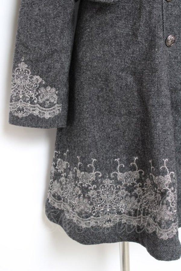 画像4: OZZ ANGELO / 刺繍入りダブルコート  グレー Y-25-10-20-088-OO-CO-SZ-ZY (4)