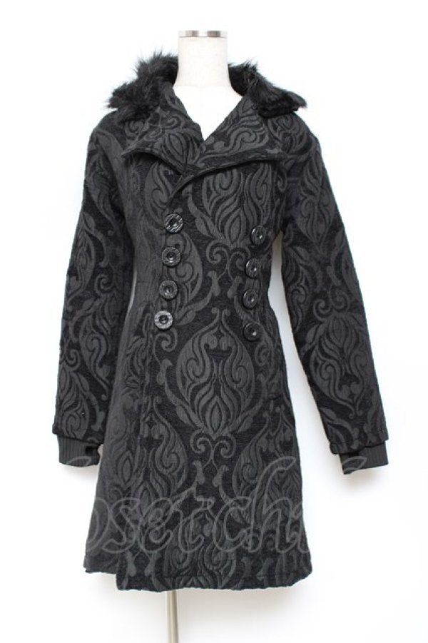 画像1: POIZEN INDUSTRIES / 刺繍コート M 黒 Y-25-10-20-089-PU-CO-SZ-ZY (1)