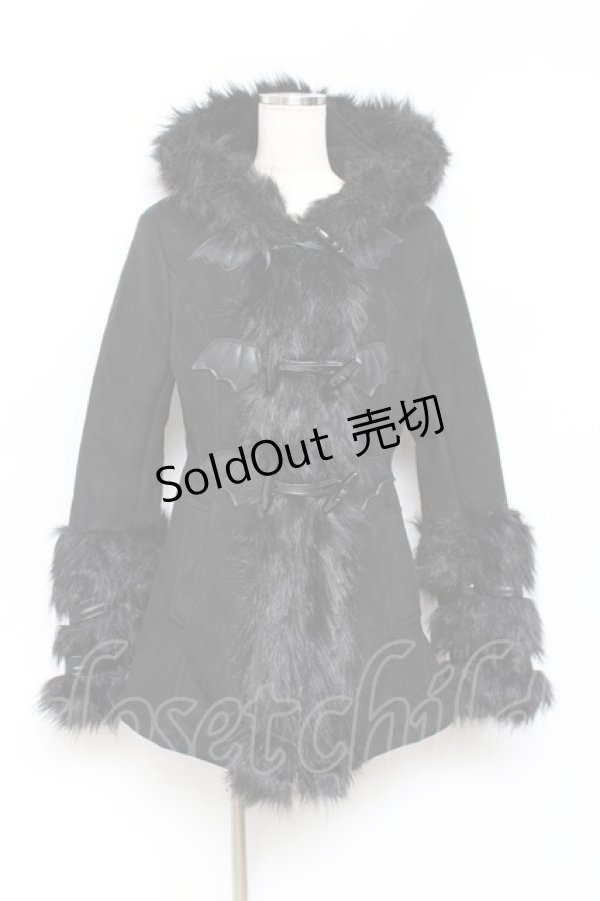 画像1: KILLSTAR / FLIES BY NIGHT FAUX-FUR COAT　コート S 黒 Y-25-10-20-093-PU-CO-SZ-ZY (1)