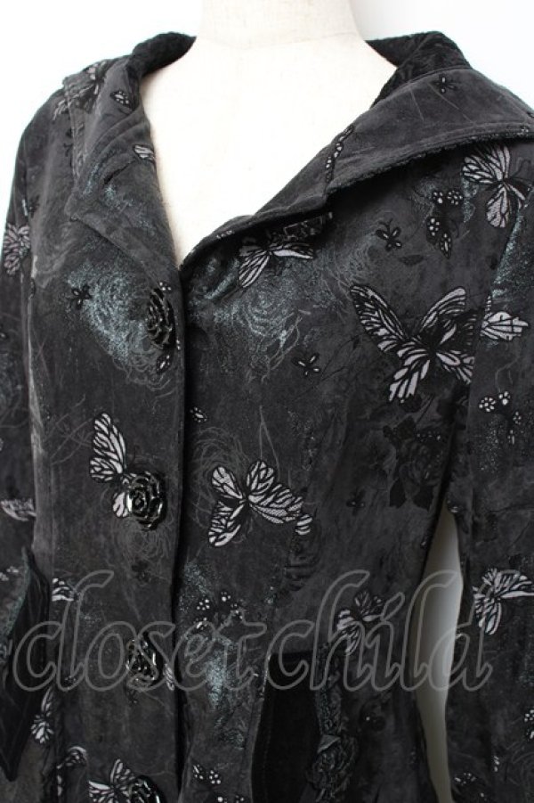 画像3: PYON PYON / Butterflies Coat S 黒 Y-25-10-20-094-PU-CO-SZ-ZY (3)