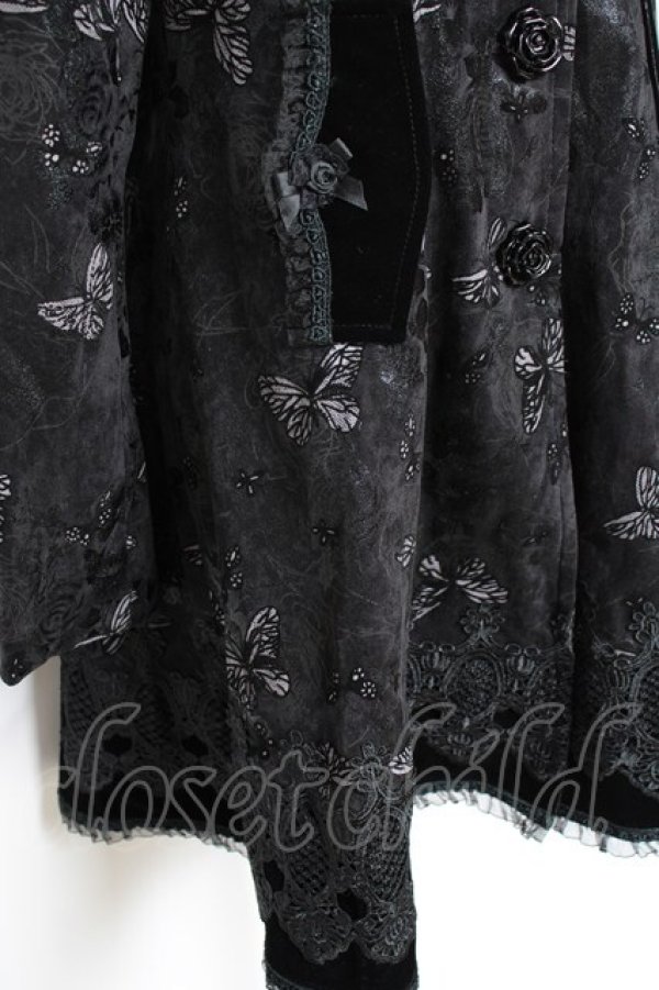 画像4: PYON PYON / Butterflies Coat S 黒 Y-25-10-20-094-PU-CO-SZ-ZY (4)