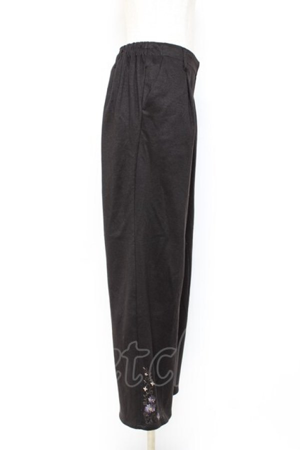 画像2: axes femme / 裾刺繍ストレートカットパンツ L 黒 Y-25-10-20-098-AX-PA-SZ-ZY (2)