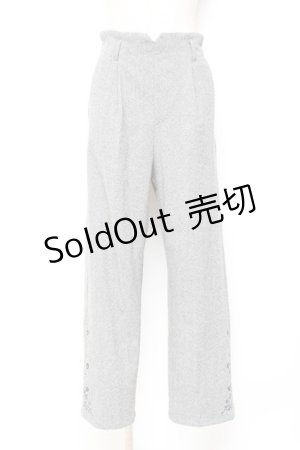 画像: axes femme / 裾刺繍起毛ストレートパンツ L チャコール Y-25-10-20-102-AX-PA-SZ-ZY