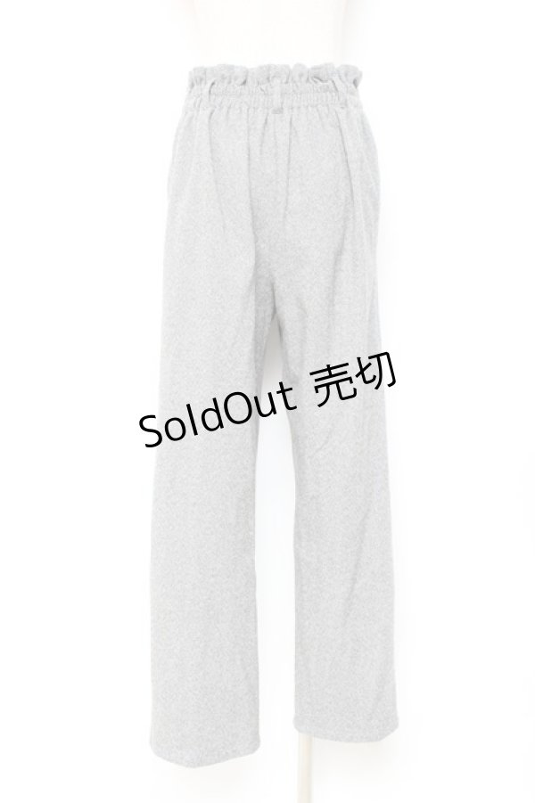 画像2: axes femme / 裾刺繍起毛ストレートパンツ L チャコール Y-25-10-20-102-AX-PA-SZ-ZY (2)