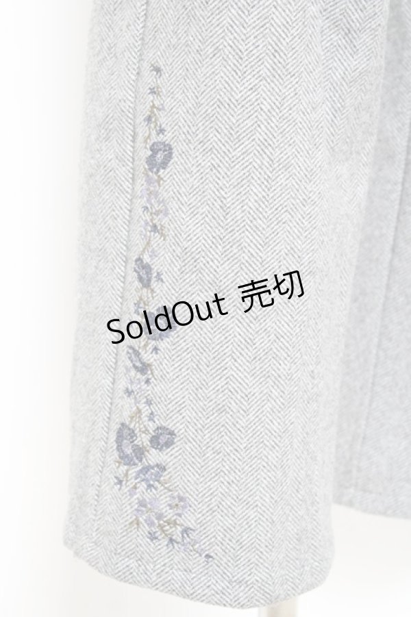 画像3: axes femme / 裾刺繍起毛ストレートパンツ L チャコール Y-25-10-20-102-AX-PA-SZ-ZY (3)