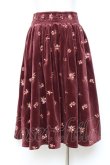 画像2: axes femme / 総刺繍ベロアスカート M ワイン Y-25-10-20-105-AX-SK-SZ-ZY (2)