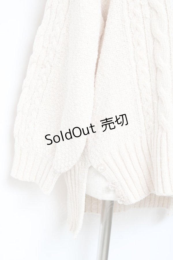 画像3: axes femme / 後ろ編み上げニット M 生成り Y-25-10-20-011-AX-TO-SZ-ZY (3)