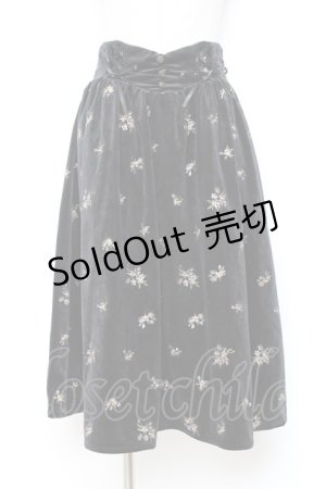 画像: axes femme / 総刺繍ベロアスカート M クロ Y-25-10-20-108-AX-SK-SZ-ZY