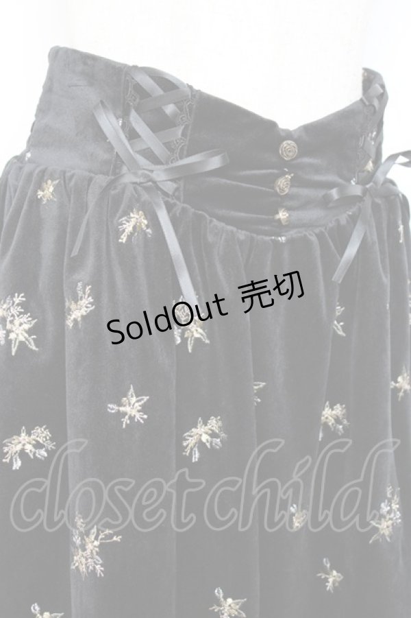 画像3: axes femme / 総刺繍ベロアスカート M クロ Y-25-10-20-108-AX-SK-SZ-ZY (3)