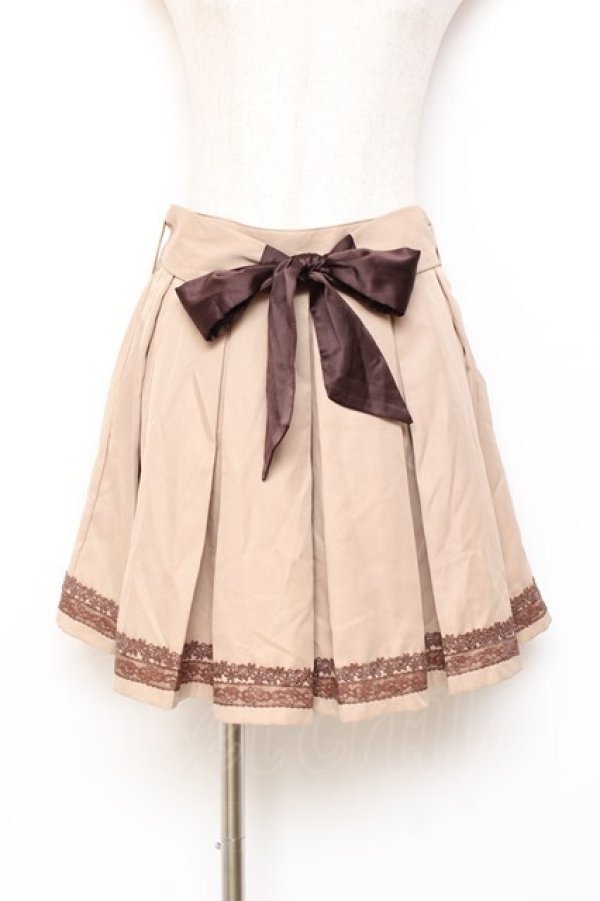画像1: axes femme / 裾レースプリーツキュロット M キャメル Y-25-10-20-111-AX-PA-SZ-ZY (1)