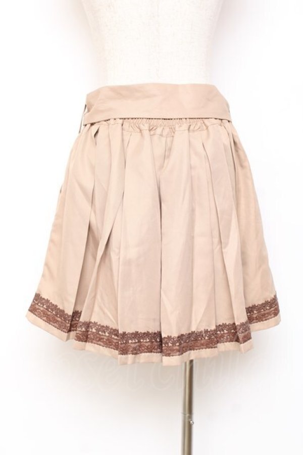 画像3: axes femme / 裾レースプリーツキュロット M キャメル Y-25-10-20-111-AX-PA-SZ-ZY (3)