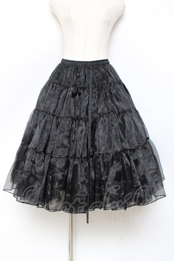 画像1: axes femme kawaii / ミディオーガンジーパニエ M 黒 Y-25-10-20-112-AX-SK-SZ-ZY (1)