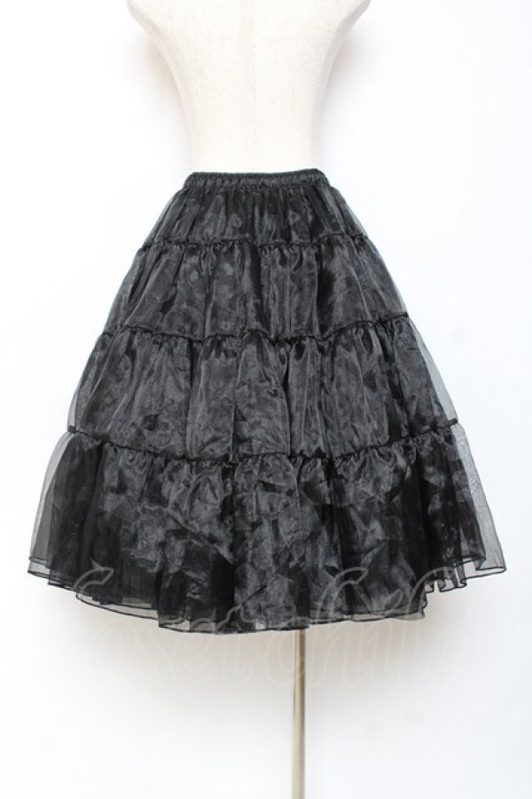 画像2: axes femme kawaii / ミディオーガンジーパニエ M 黒 Y-25-10-20-112-AX-SK-SZ-ZY (2)