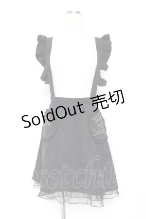 画像: Swankiss / サス付きフリルコーデュロイスカート F 黒 Y-25-10-20-115-CA-SK-SZ-ZY