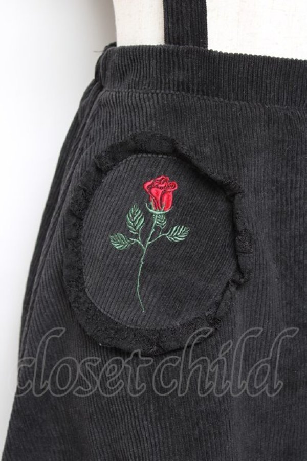 画像3: Swankiss / サス付きフリルコーデュロイスカート F 黒 Y-25-10-20-115-CA-SK-SZ-ZY (3)