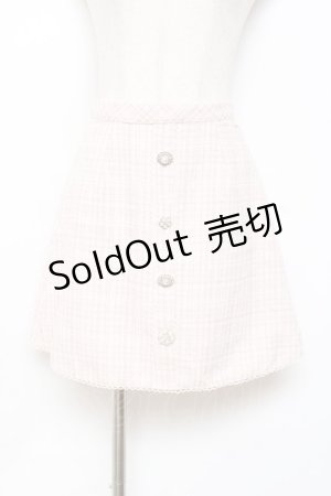 画像: evelyn / ビジューツイードスカート  ピンク Y-25-10-20-116-LO-SK-SZ-ZY