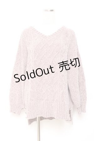 画像: axes femme / 後ろ編み上げニット M 淡ピンク Y-25-10-20-013-AX-TO-SZ-ZY