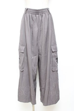 画像: NieR Clothing / 刺繍ワイドパンツ  グレー Y-25-10-20-120-PU-PA-SZ-ZY