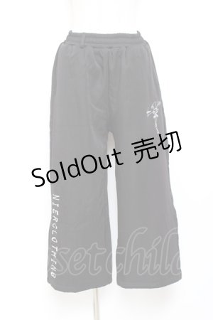 画像: NieR Clothing / 刺繍ワイドパンツ  黒 Y-25-10-20-122-PU-PA-SZ-ZY