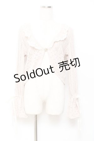 画像: axes femme / ショート丈ニットボレロ M 淡ピンク Y-25-10-20-015-AX-TO-SZ-ZY