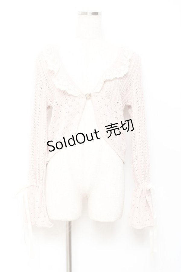 画像1: axes femme / ショート丈ニットボレロ M 淡ピンク Y-25-10-20-015-AX-TO-SZ-ZY (1)