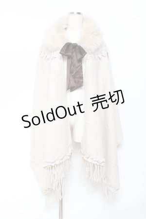 画像: axes femme / ファーティペット付きストール  生成り Y-25-10-20-003-AX-TO-SZ-ZY