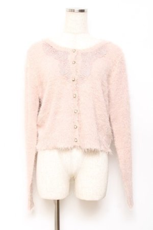 画像: axes femme / モチーフレース付きカーデ M アワピンク Y-25-10-20-019-AX-TO-SZ-ZY