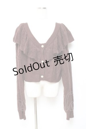 画像: axes femme kawaii / フリル襟ショートニットカーデ M 茶 Y-25-10-20-025-AX-TO-SZ-ZI