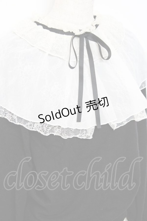 画像3: axes femme / レース重ねケープニットプルオーバー M 黒 Y-25-10-20-029-AX-TO-SZ-ZY (3)