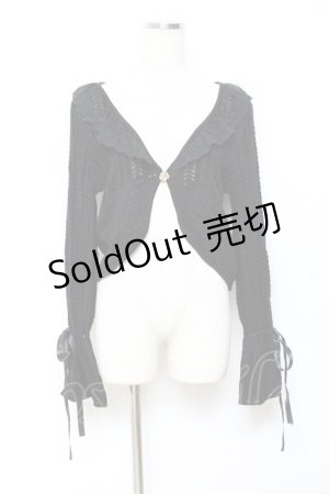 画像: axes femme / ショート丈ニットボレロ M 黒 Y-25-10-20-030-AX-TO-SZ-ZY