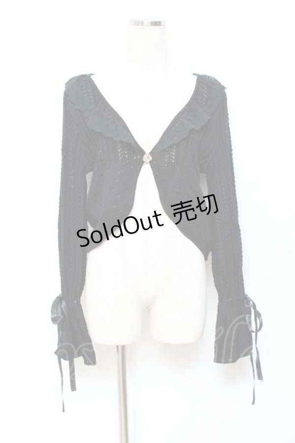画像1: axes femme / ショート丈ニットボレロ M 黒 Y-25-10-20-030-AX-TO-SZ-ZY (1)