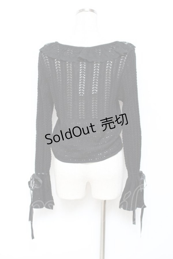 画像2: axes femme / ショート丈ニットボレロ M 黒 Y-25-10-20-030-AX-TO-SZ-ZY (2)