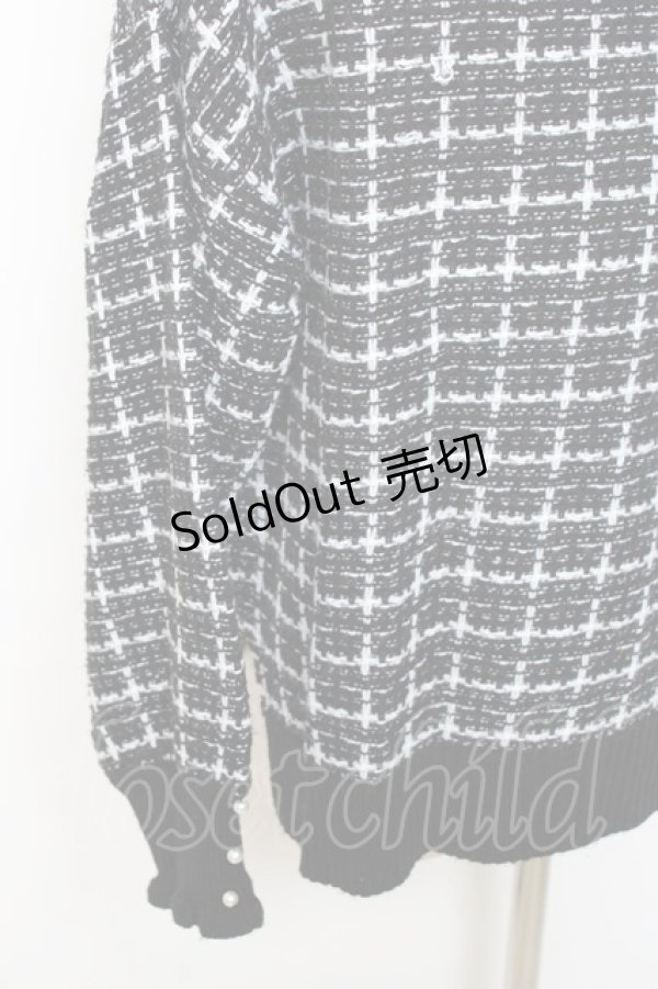 画像3: axes femme / Vネックツイードニット F 黒 Y-25-10-20-032-AX-TO-SZ-ZY (3)