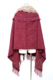 画像2: axes femme / ファーティペット付きストール  ワイン Y-25-10-20-004-AX-TO-SZ-ZY (2)