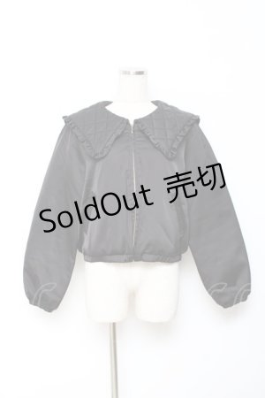 画像: axes femme POETIQUE / キルティングビッグ襟ブルゾン M 黒 Y-25-10-20-035-AX-JA-SZ-ZY