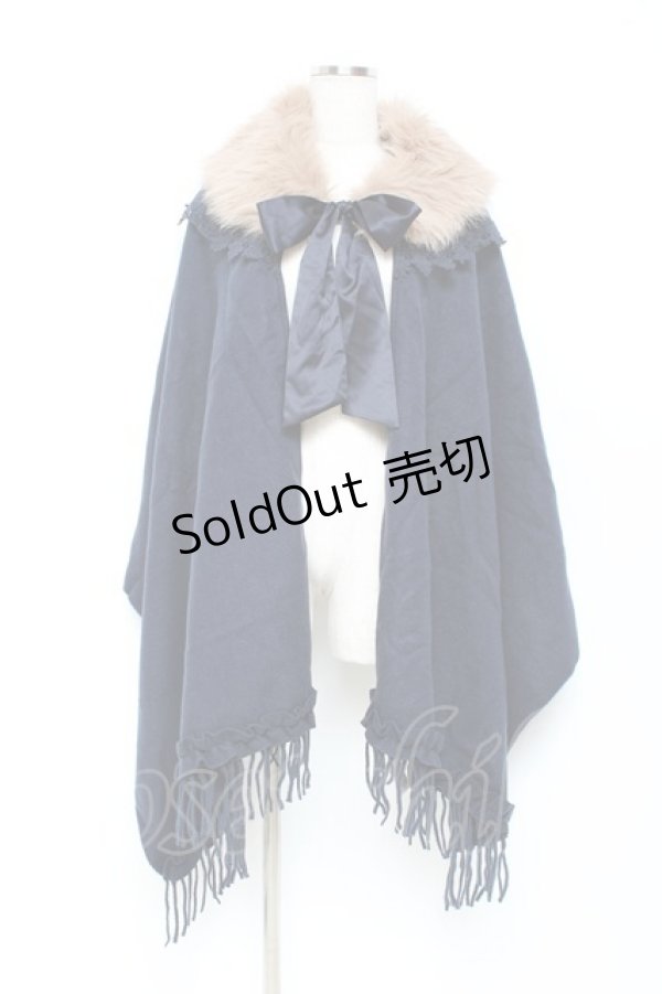 画像1: axes femme / ファーティペット付きストール  紺 Y-25-10-25-033-AX-TO-SZ-ZY (1)