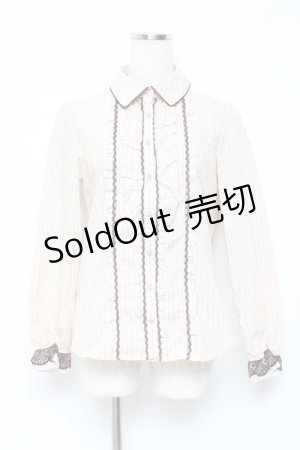 画像: axes femme / ストライプブラウス M ベージュ Y-25-10-25-038-AX-BL-SZ-ZY