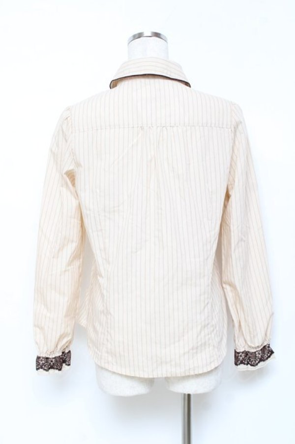 画像2: axes femme / ストライプブラウス M ベージュ Y-25-10-25-038-AX-BL-SZ-ZY (2)