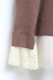 画像3: axes femme / レース配色テレコカットソー M 茶 Y-25-10-25-039-AX-TO-SZ-ZY (3)