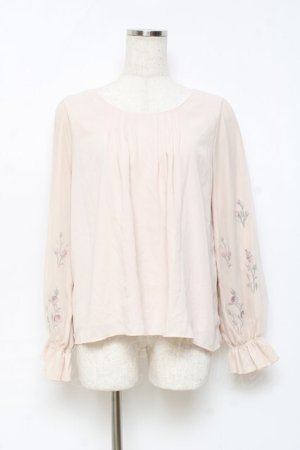 画像: axes femme / 花刺繍×チュールブラウスプルオーバー M 生成り Y-25-10-25-041-AX-BL-SZ-ZY