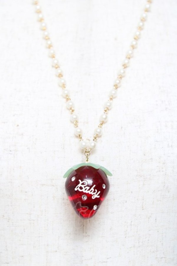 画像1: BABY,THE STARS SHINE BRIGHT / Strawberryネックレス  赤 Y-25-10-25-005-BA-AC-SZ-ZY (1)