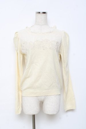 画像: axes femme / バラ刺繍マトン袖プルオーバー M 生成り Y-25-10-25-043-AX-TO-SZ-ZY