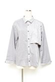 画像1: axes femme / ジャカード切替プリーツシャツ  グレー Y-25-10-25-045-AX-BL-SZ-ZY (1)
